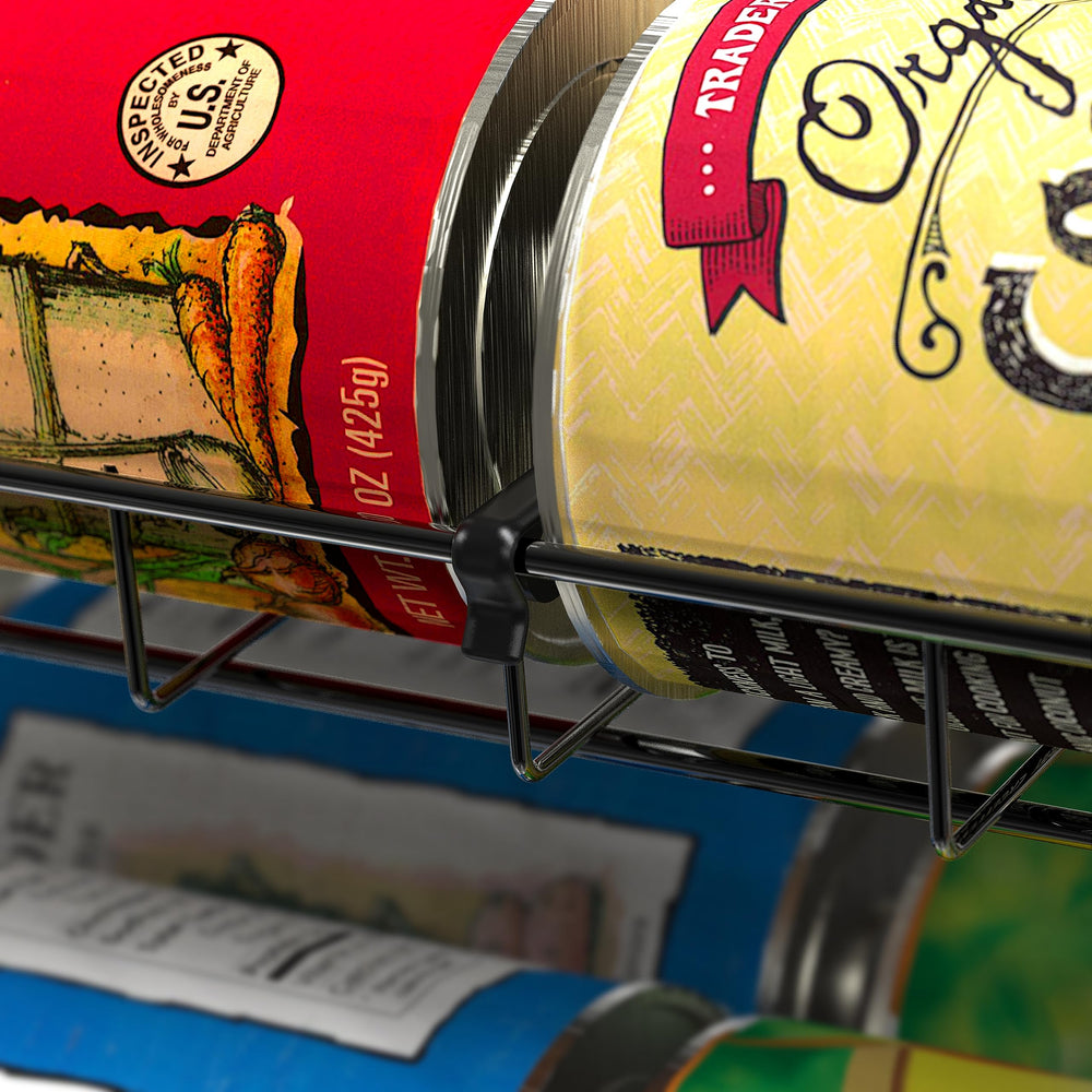 Deco Brothers stackable can rack holding capacity up to 36 cans for versatile storage.