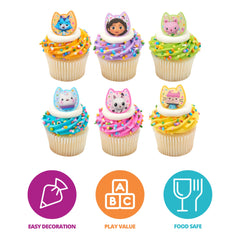 DecoPac Gabby's Dollhouse Cakey Cat ring brightens muffins with whimsy.