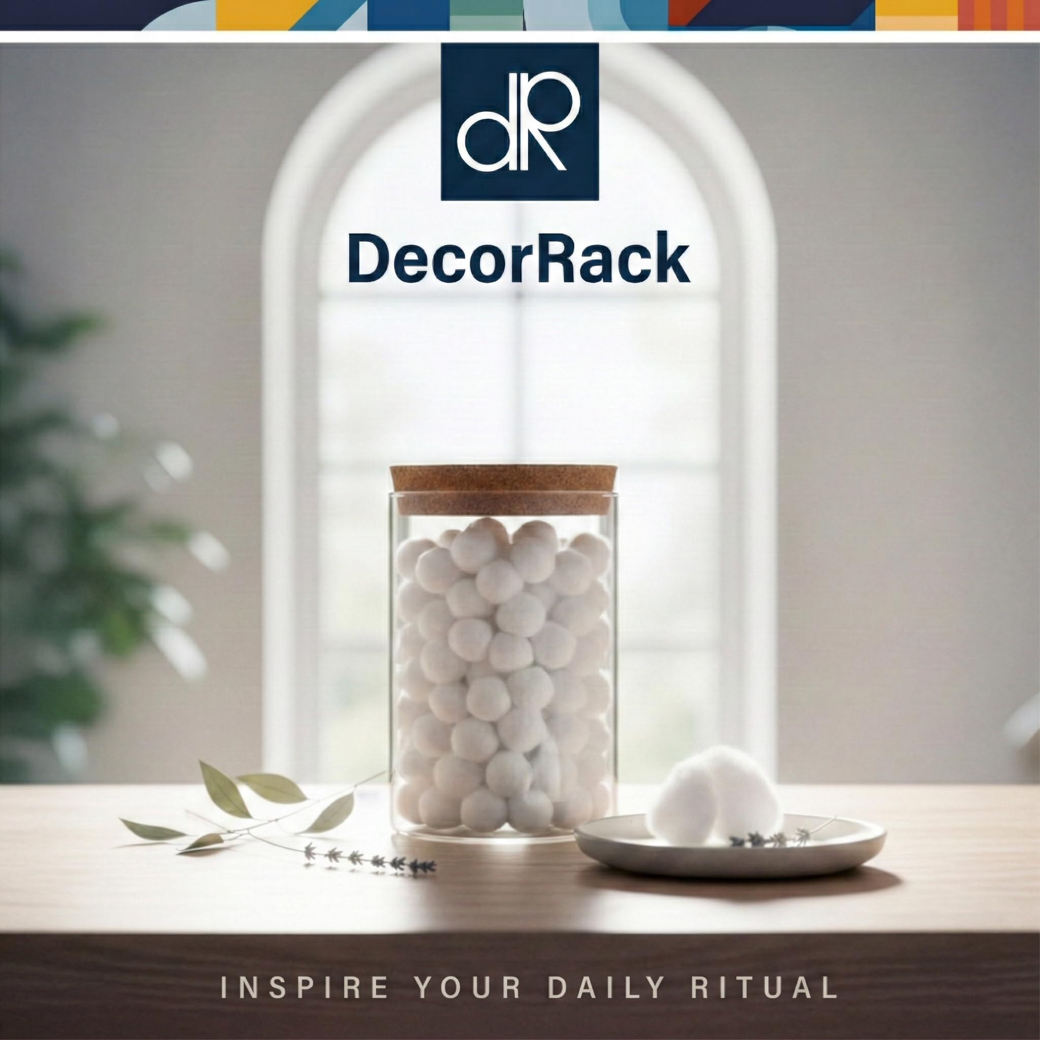 DecorRack cotton balls for crafts and hobbies, soft and absorbent.
