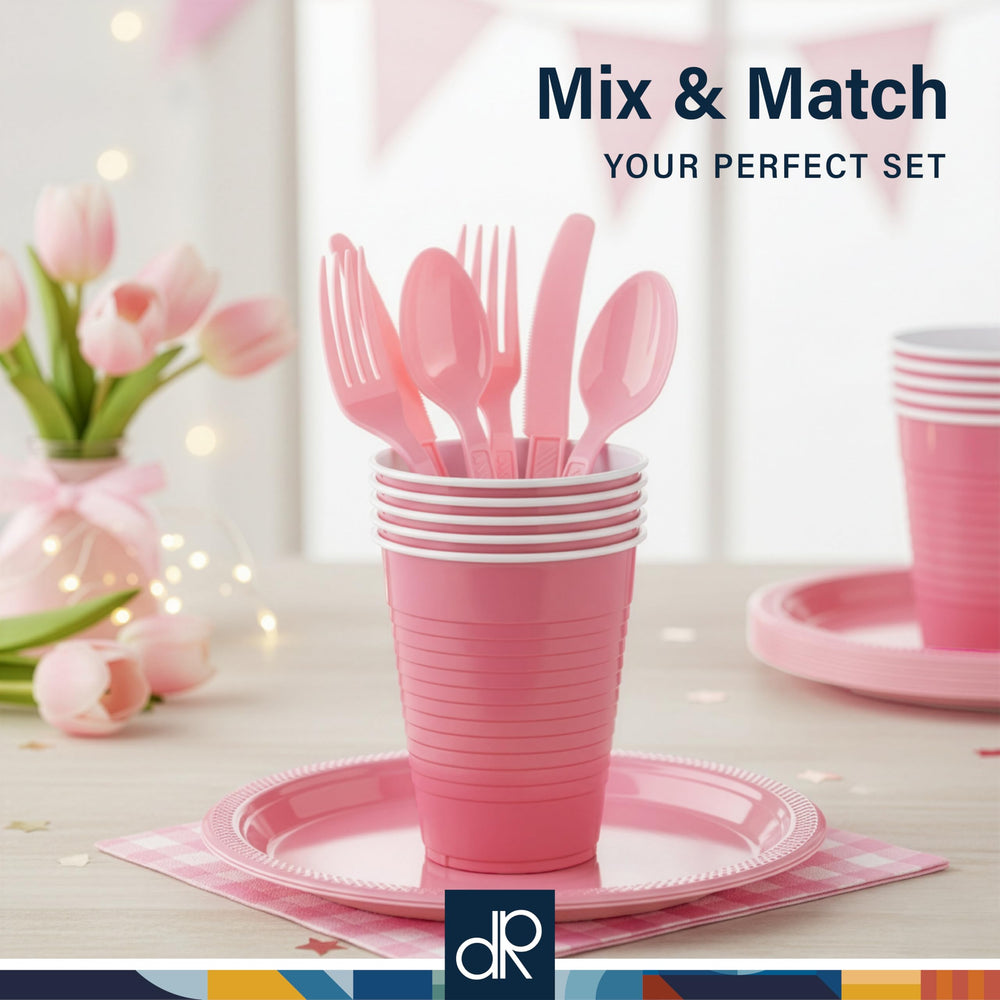 DecorRack pink cups during a busy party with stable design.