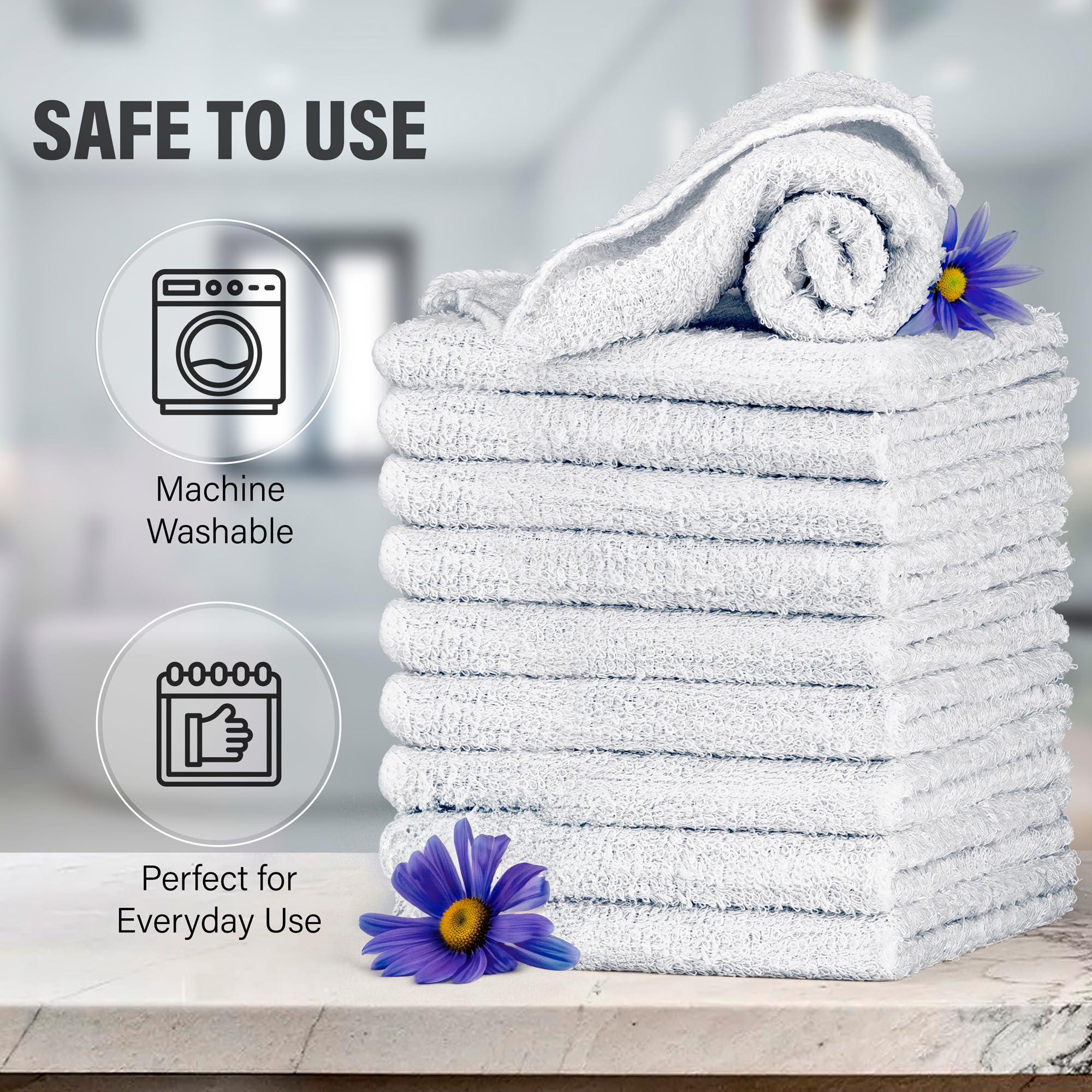 DecorRack washcloth multiuse-12x12 close-up great for cleaning, polishing, and drying tasks.