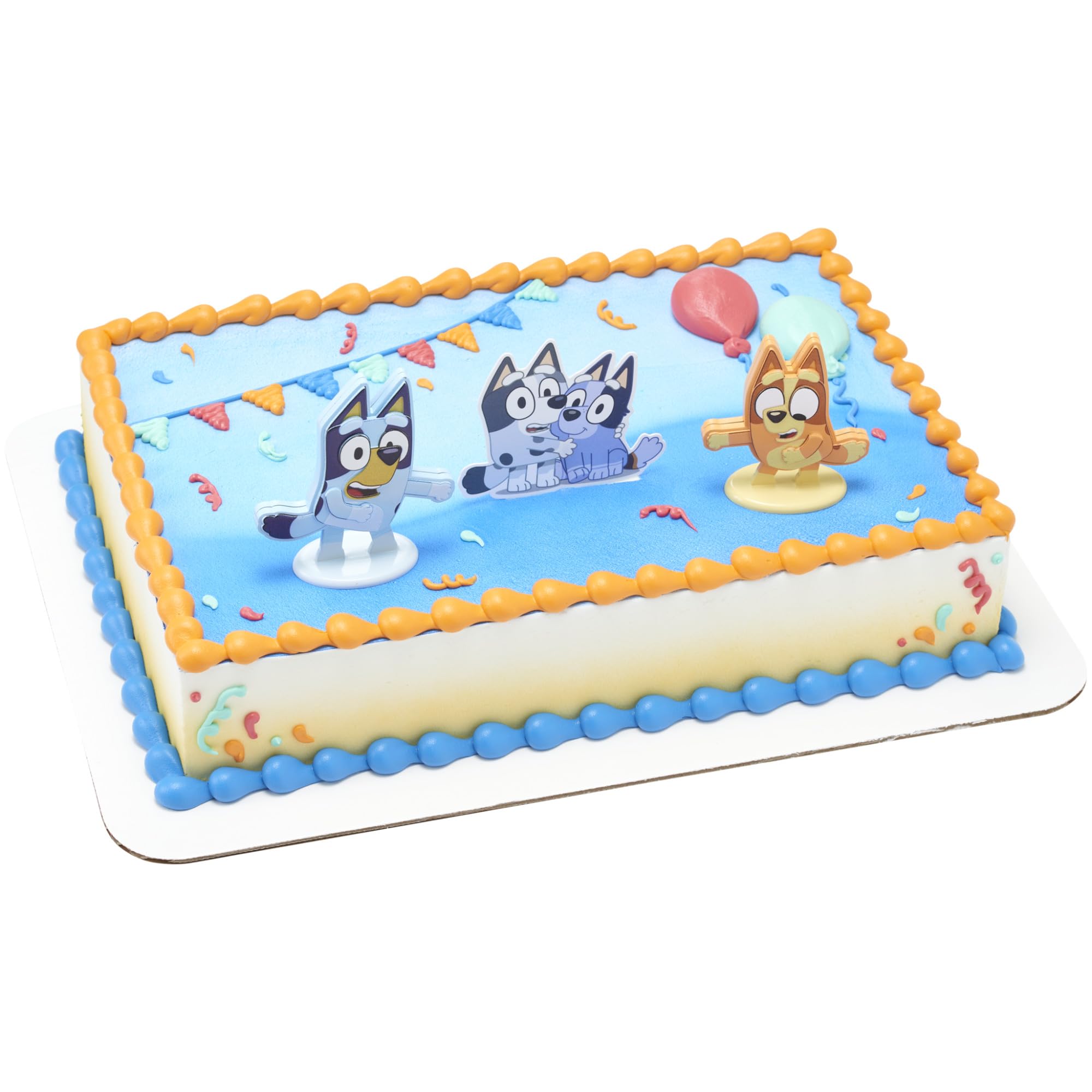 DecoSet Bluey Dance Mode bluey figurines dancing on cake for birthdays