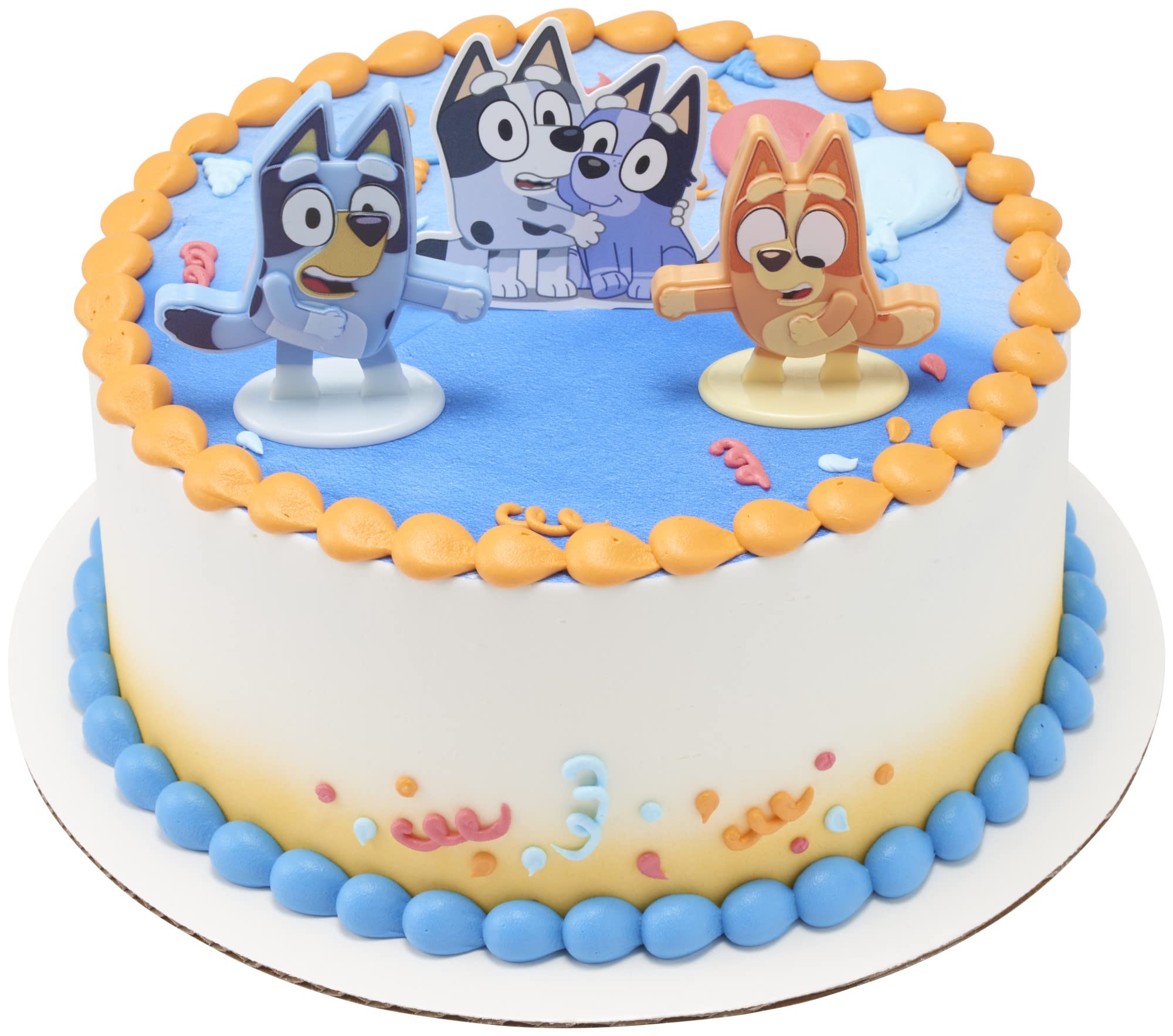 Bluey Dance Mode cake toppers enhancing dessert displays