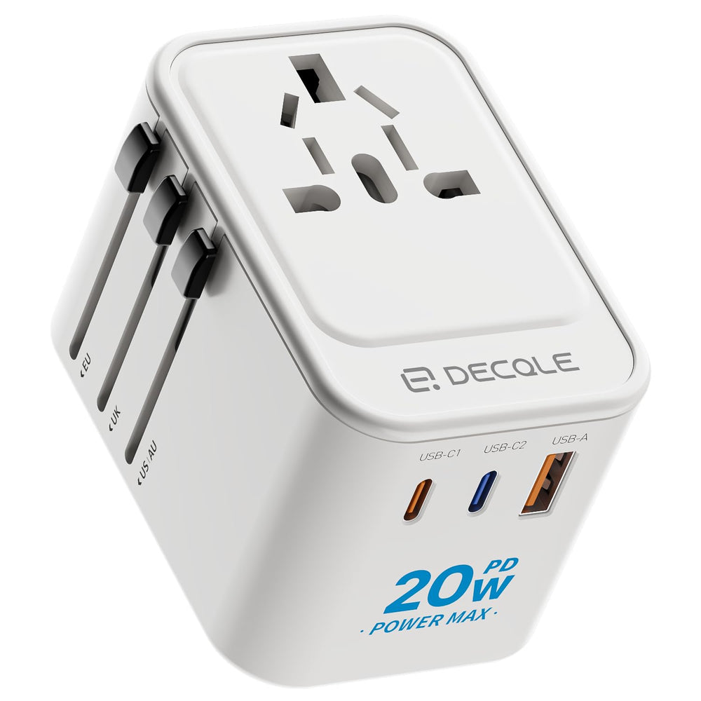 decqle universal travel adapter compact design for easy packing and global use