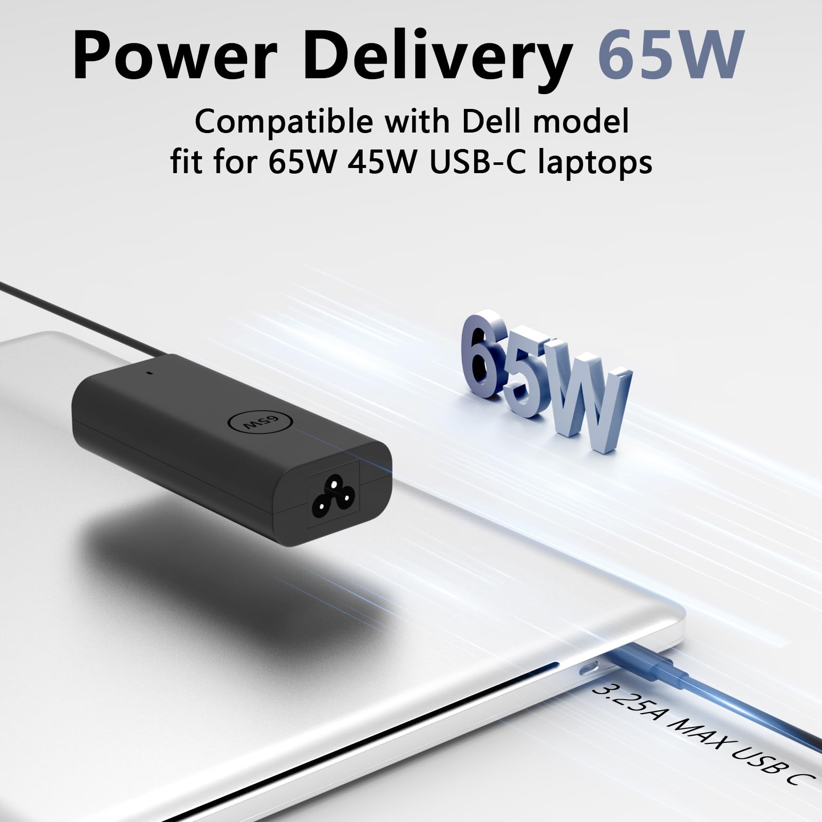DECSZDY XPS-15 9550 compatibility image emphasizes reliable charging.