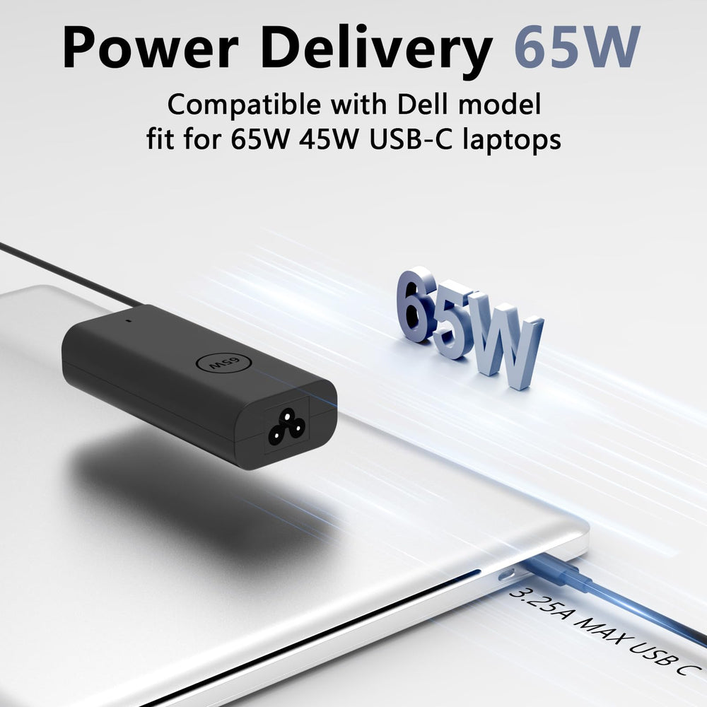 DECSZDY XPS-15 9550 compatibility image emphasizes reliable charging.