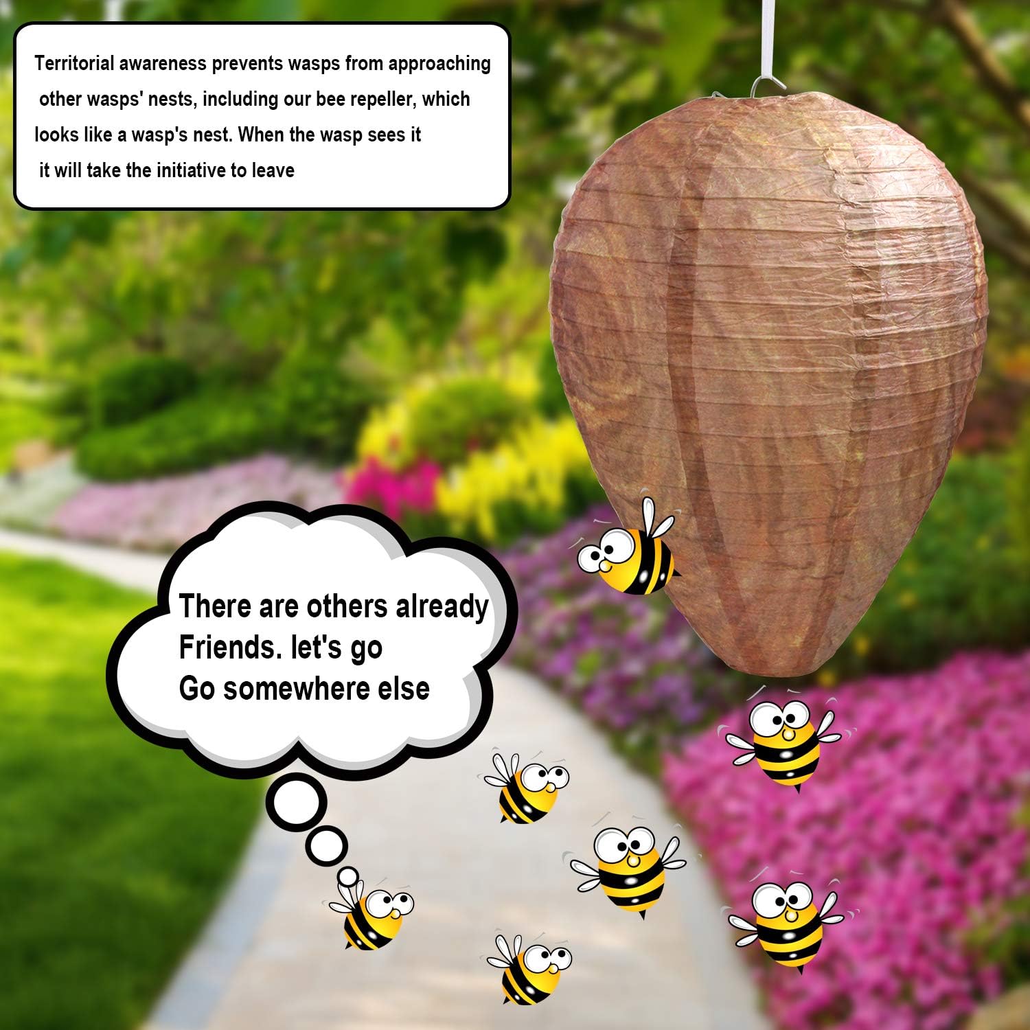 DECYOOL nests placed on decks and tree canopies to discourage activity.