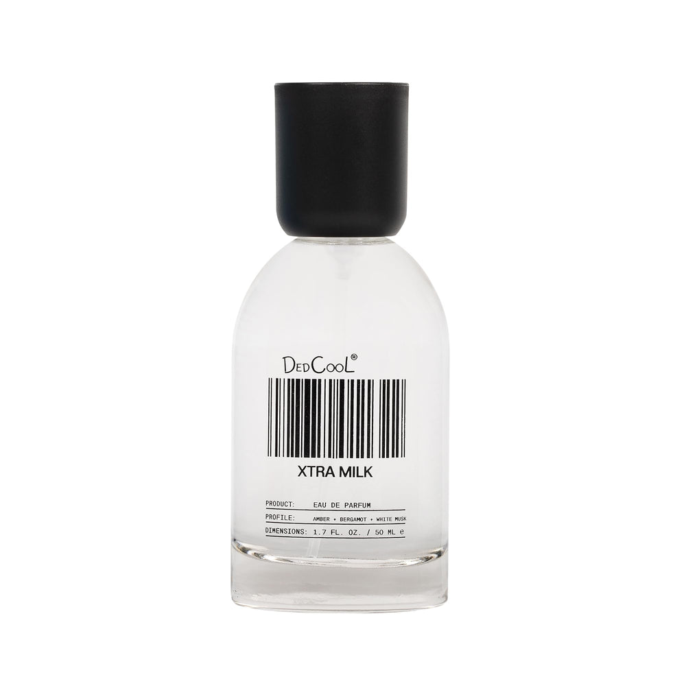 DedCool Xtra Milk bottle pour reveals a clean unisex scent for daily wear.