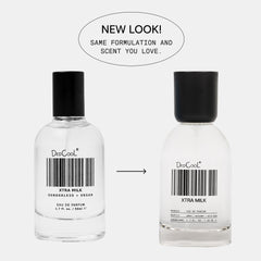 DedCool Xtra Milk front label highlights bergamot, white musk, amber notes.