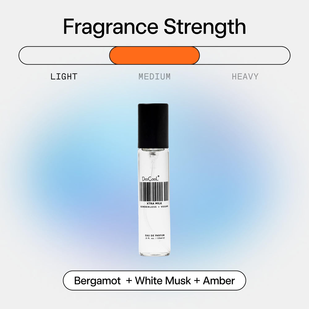 DedCool Xtra Milk plant-based formula signals vegan, non-toxic fragrance.