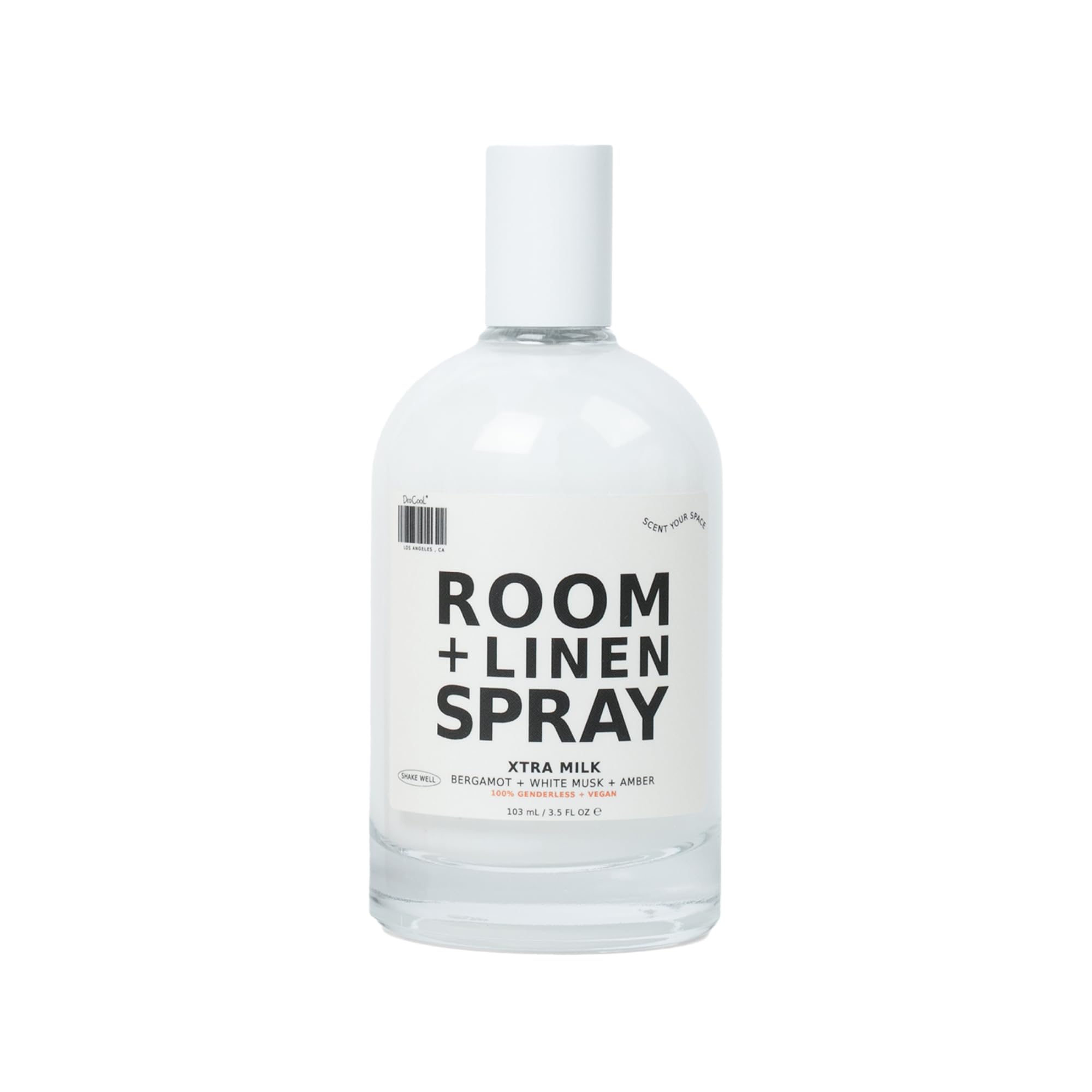 DedCool Xtra Milk spray bottle refreshing room and linens with a subtle, long-lasting aroma.