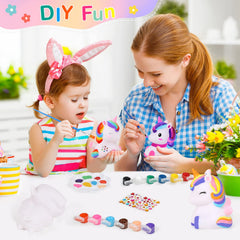Dededa Unicorn painting kit includes 12 paint pots and brushes for rich colors