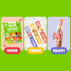 Deebee's Organic Freezie packaging; certified organic and non-GMO claim visible