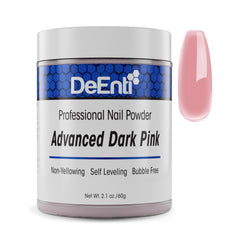 DeEnti acrylic nail powder 2oz dark pink bottle, ideal for durable overlays