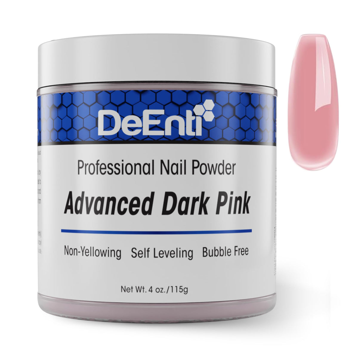 DeEnti Dark Pink 4oz bottle shows bubble-free overlays