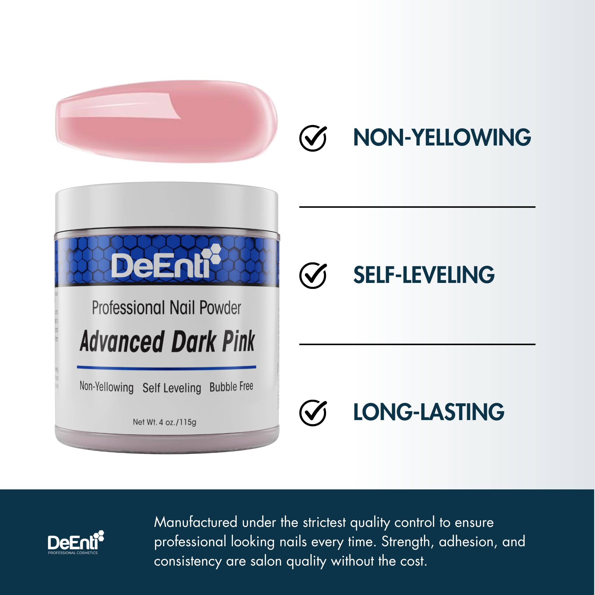 Close-up of DeEnti jar highlighting premium clarity and adhesion