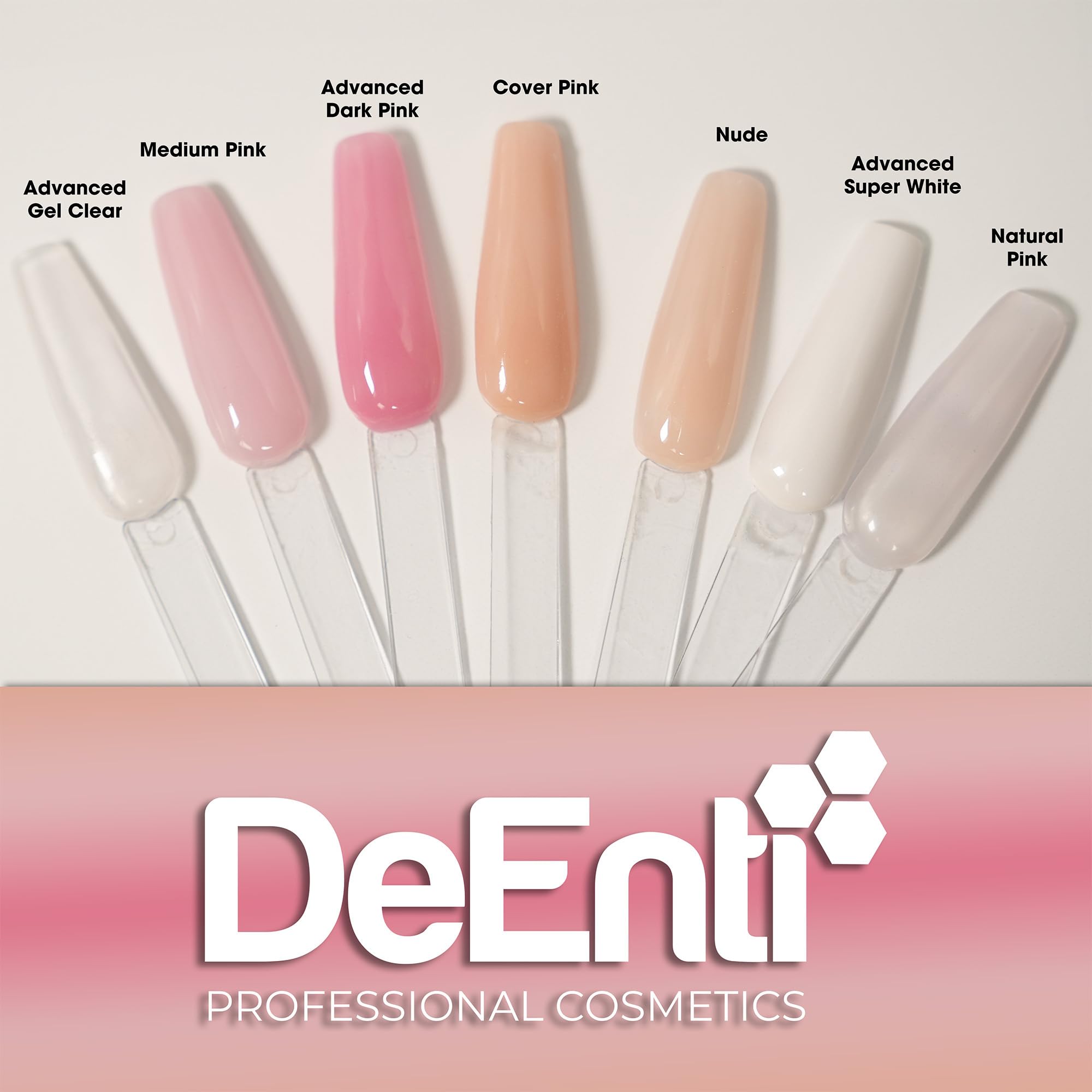 Extensions setup using DeEnti nude powder to sculpt nails.
