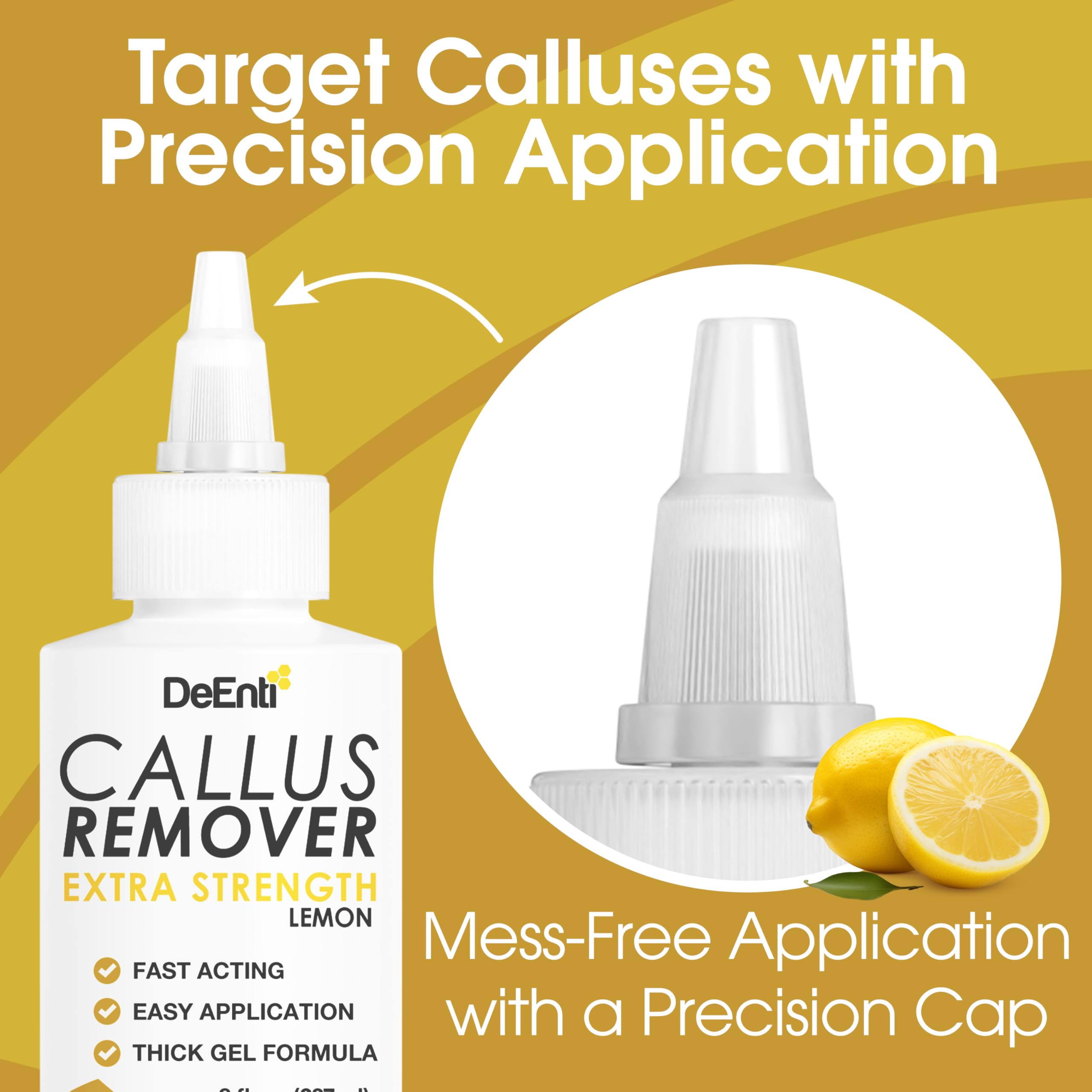 DeEnti Callus Remover waiting 3-5 minutes to soften calluses.