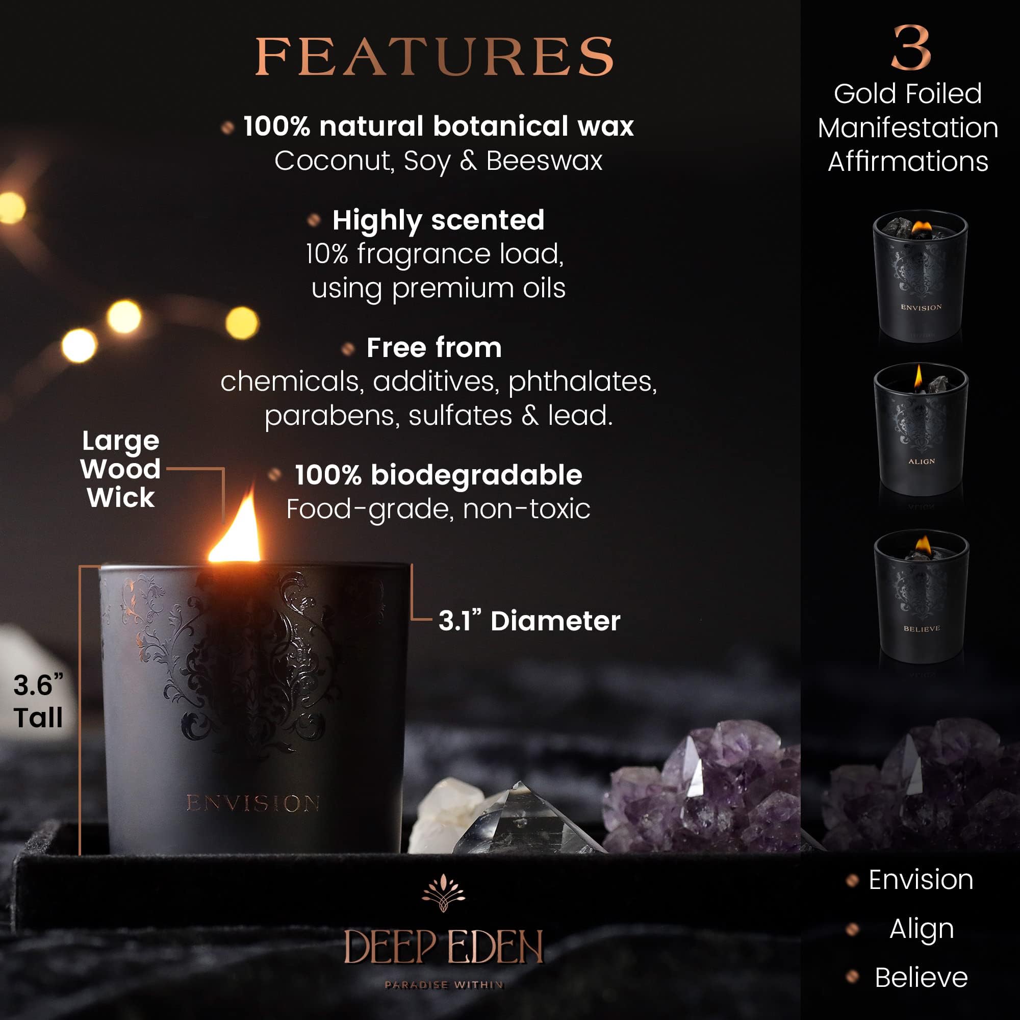 Deep Eden meditation and manifestation candle for rituals