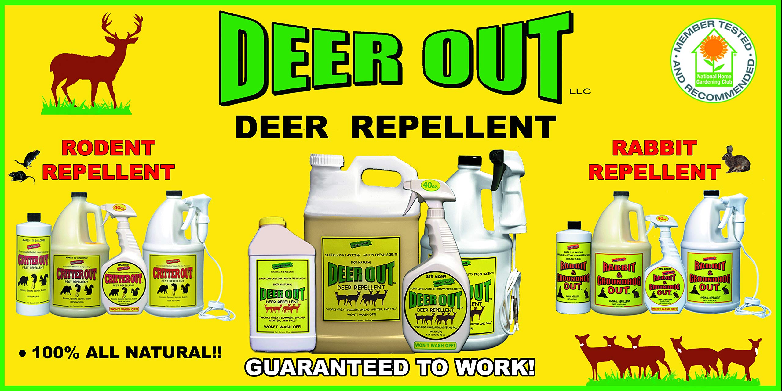 Deer Out garden application scene demonstrating simple, effective plant protection.