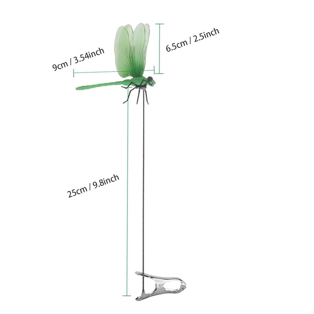 Defemim dragonfly stake 3D in motion in sunlight shows durable, weatherproof design.