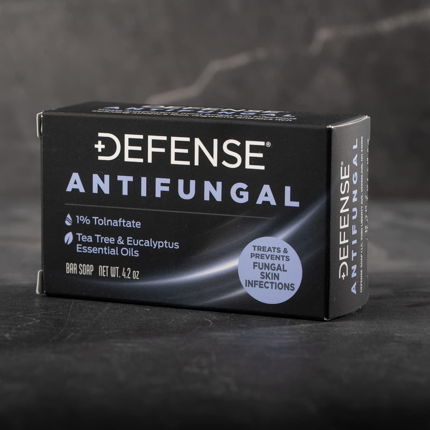 Defense Soap daily-use reminder image cues consistent cleansing ritual against microbes.