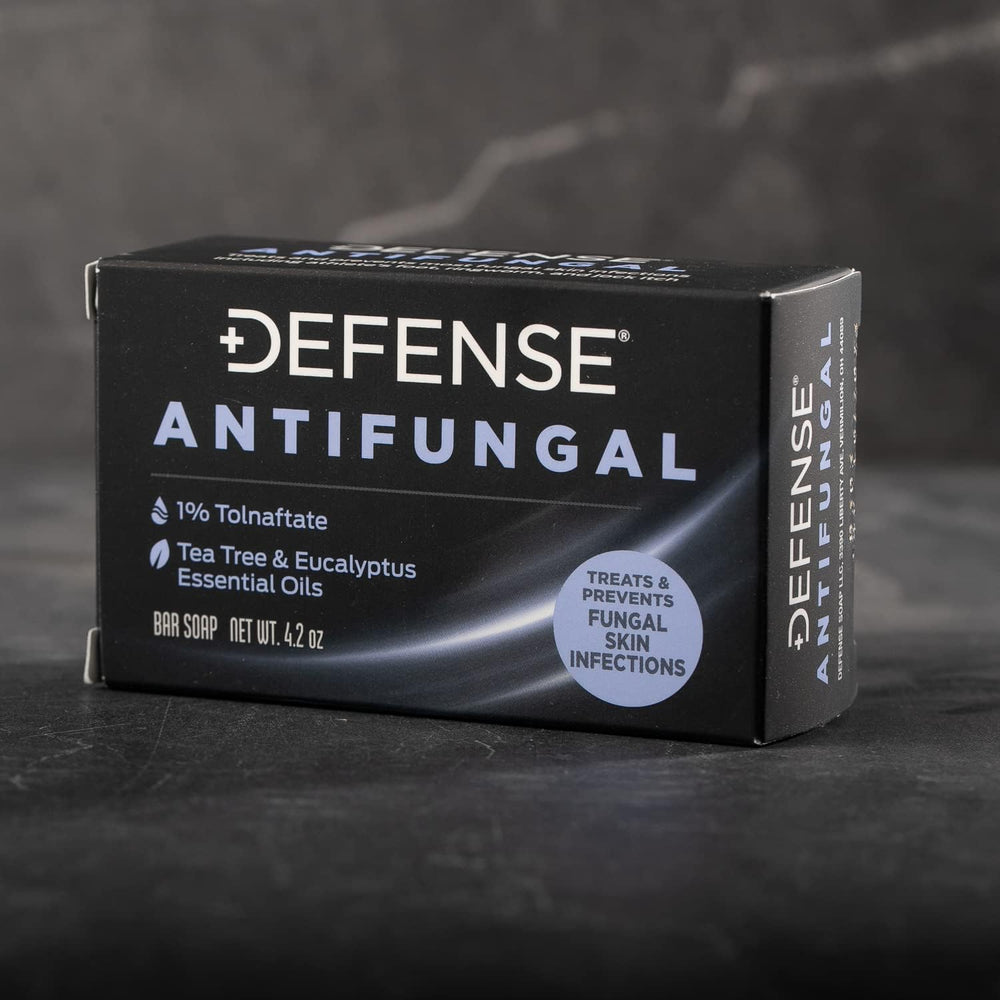 Defense Soap daily-use reminder image cues consistent cleansing ritual against microbes.