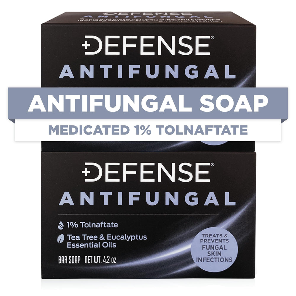 Defense Antifungal Bar Soap pack front view for gym-ready cleansing.