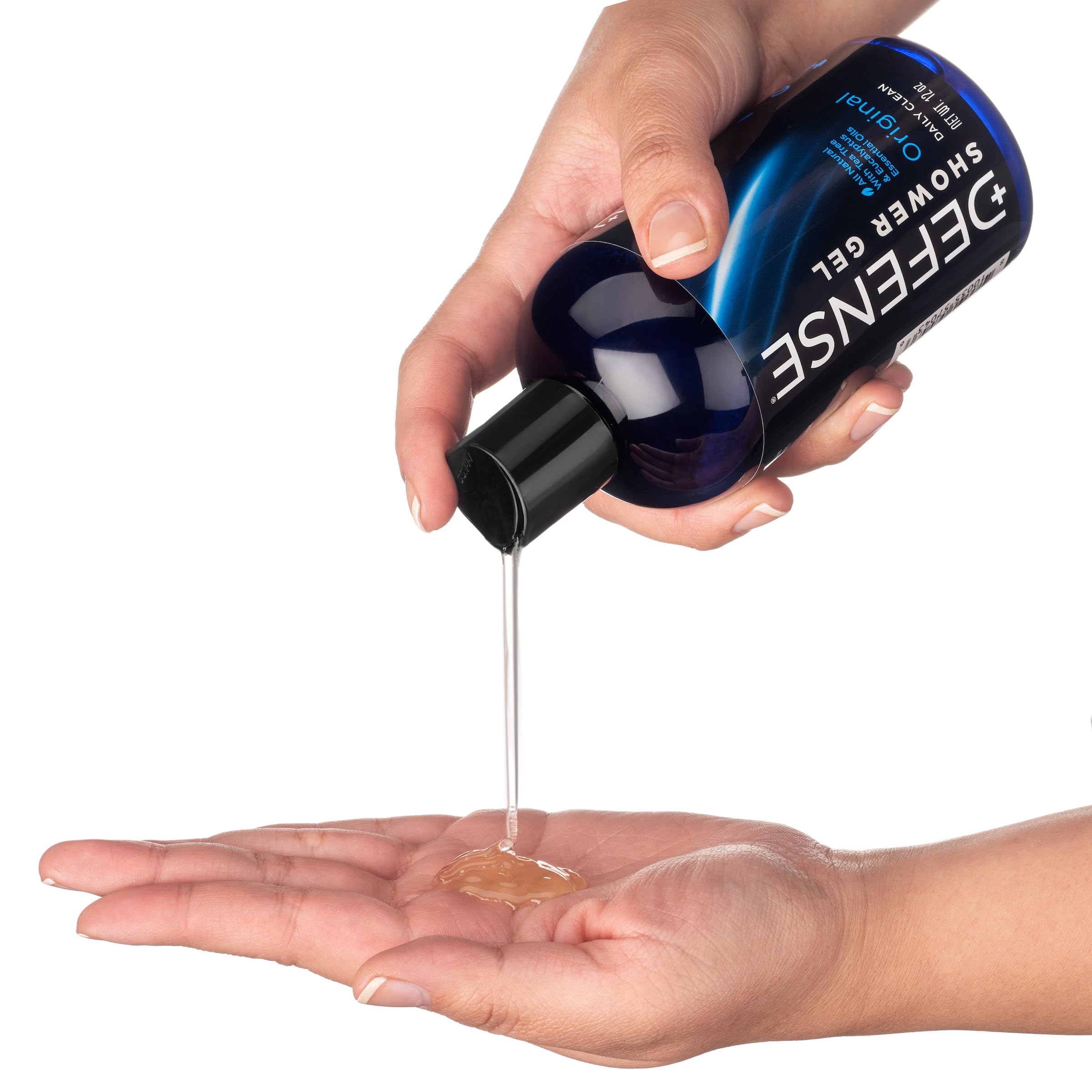 Post-workout rinse with Defense Soap Tea Tree Body Wash in a shower