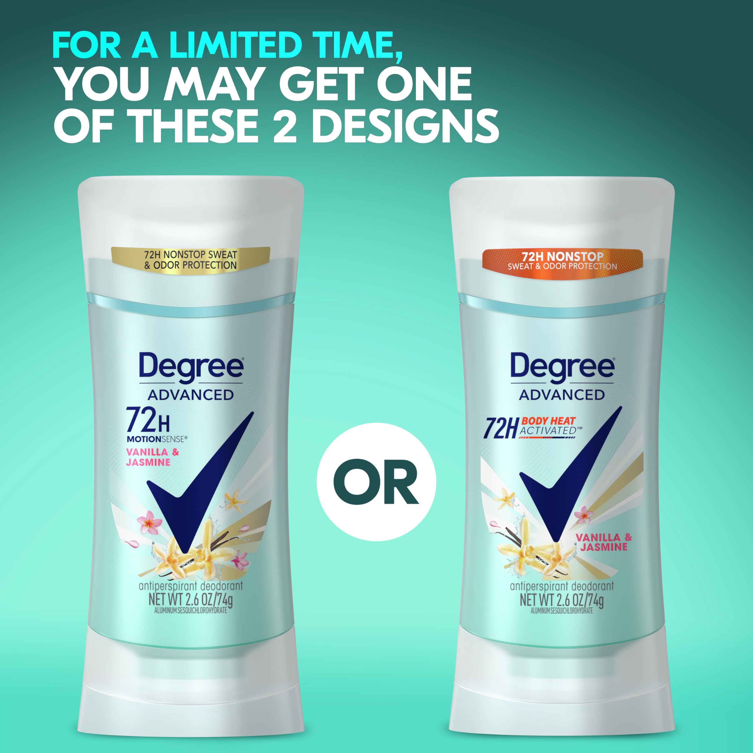 Degree 72-hour protection visual—extended sweat and odor control throughout the day