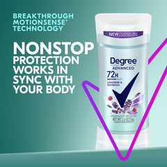 Degree 72-hour protection concept emphasizing long-lasting freshness