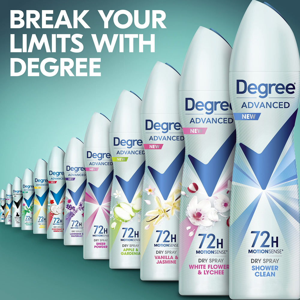 Degree Advanced Shower Clean provides up to 72 hours of protection.