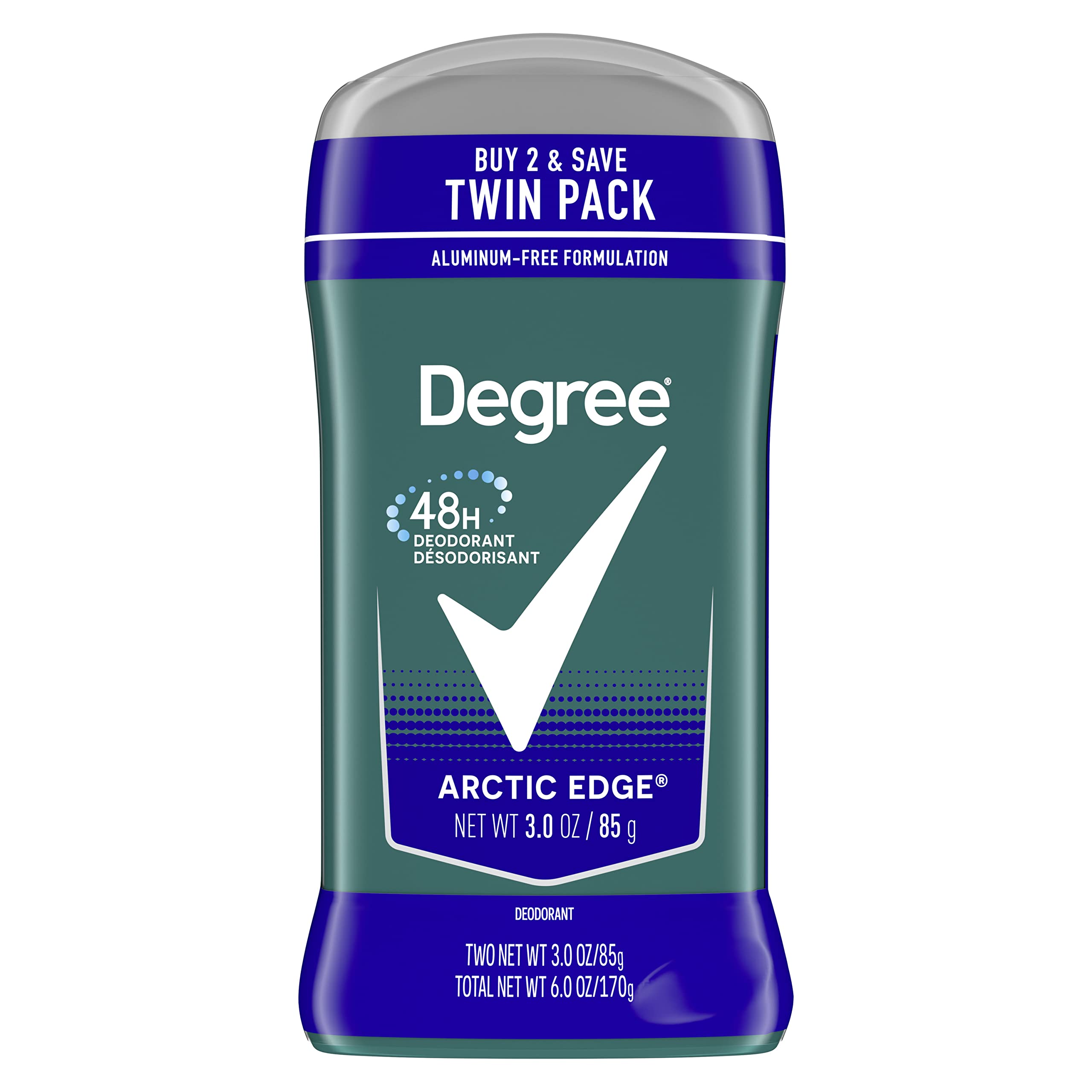 Degree Arctic Edge deodorant stick with smooth surface for everyday use