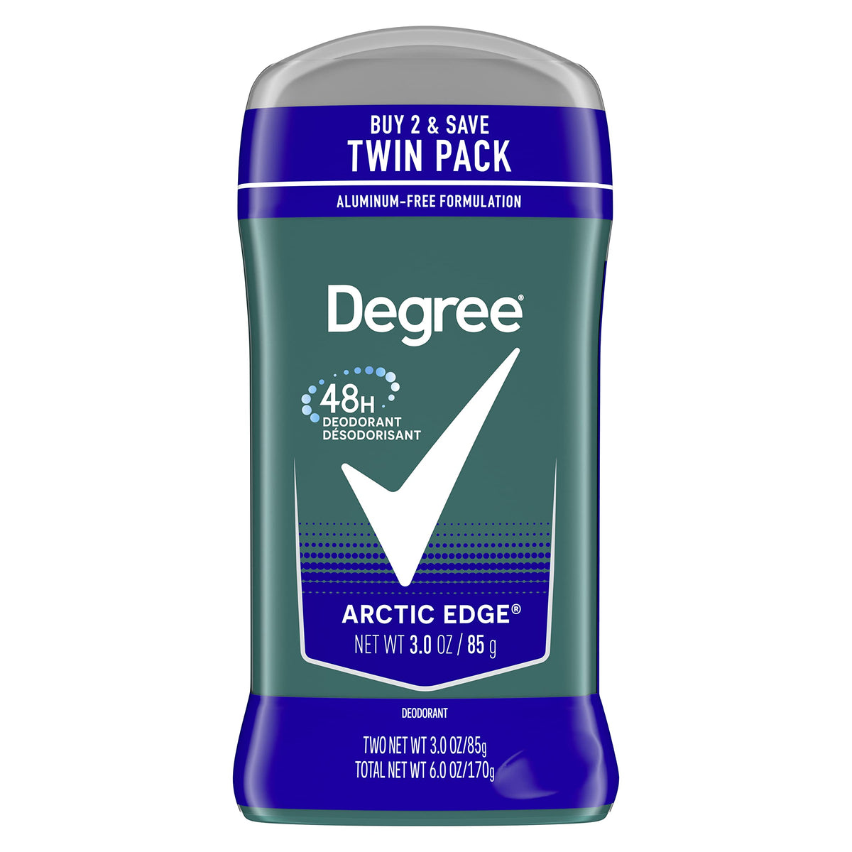Degree Arctic Edge deodorant stick with smooth surface for everyday use