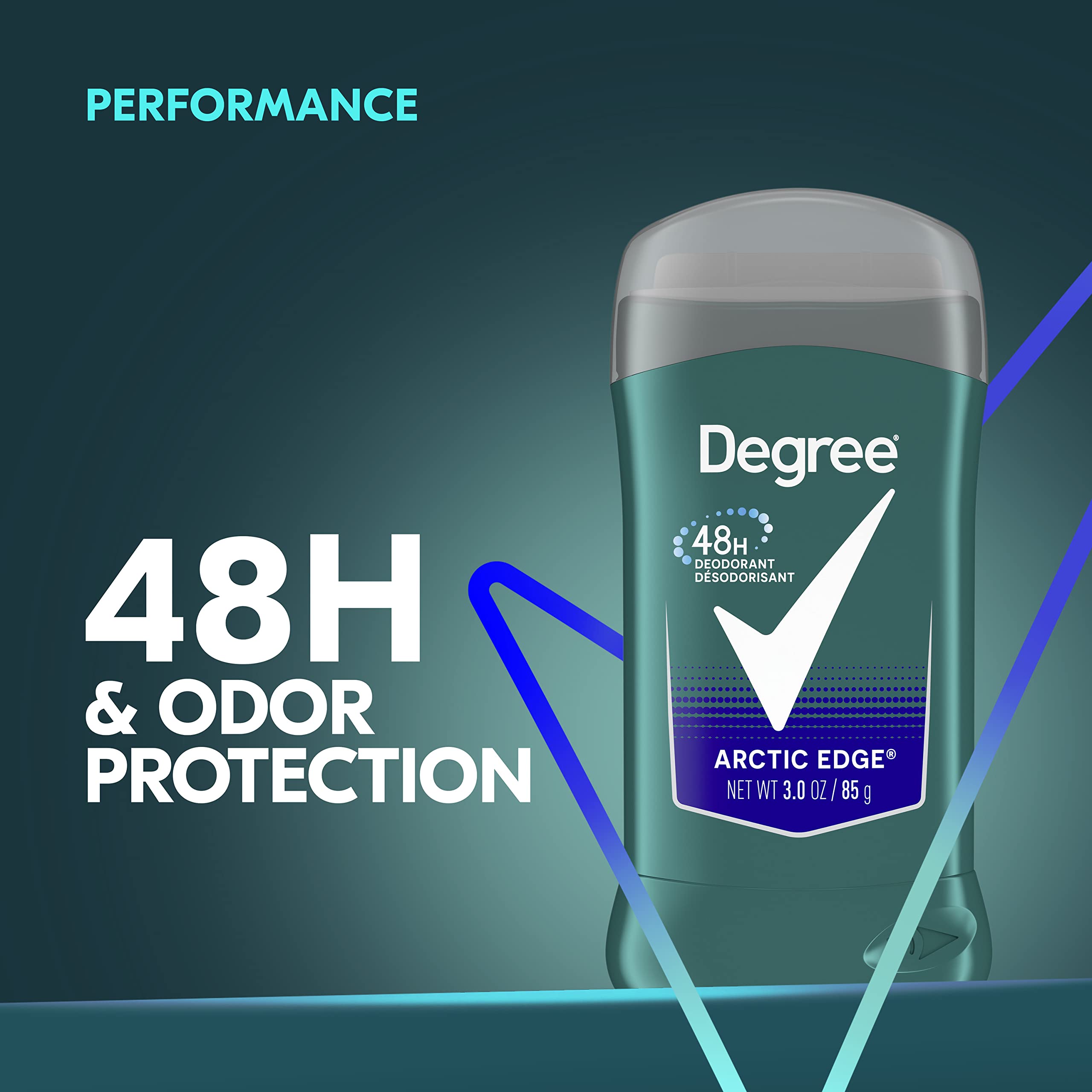 Degree Arctic Edge packaging with recycling symbol emphasis