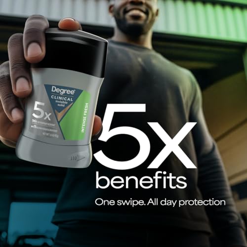 Degree Clinical 5X invisible solid goes on smoothly for daily dryness.