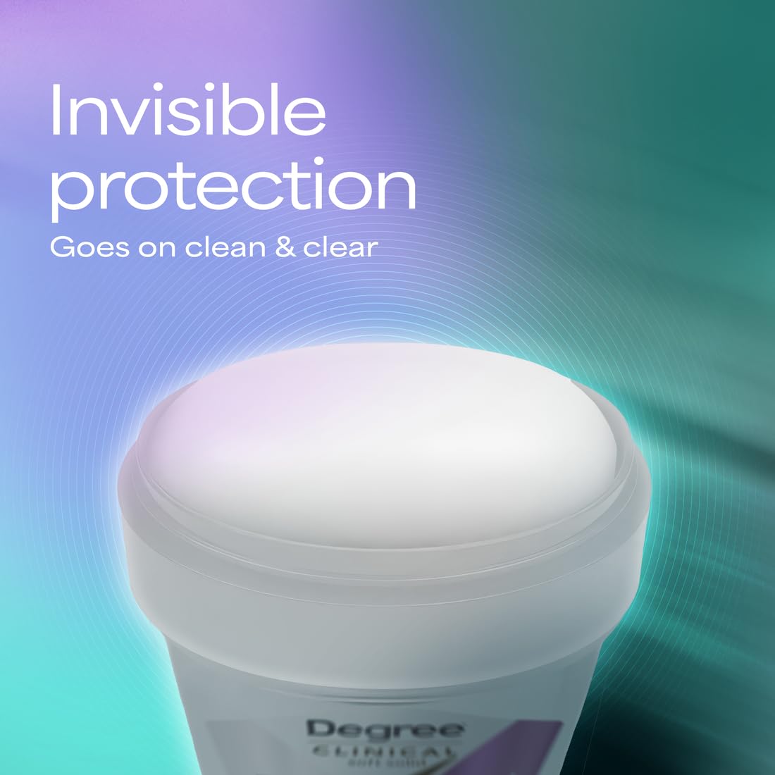 Degree Clinical 5X peony-soft finish gives a smooth feel.