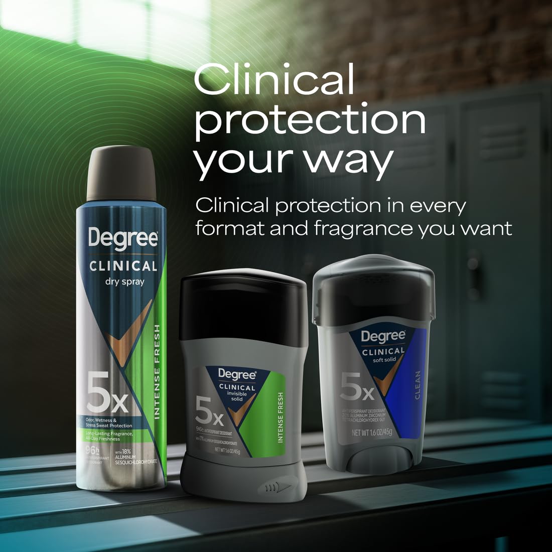 Degree Clinical 5X summer heat protection for hot days.