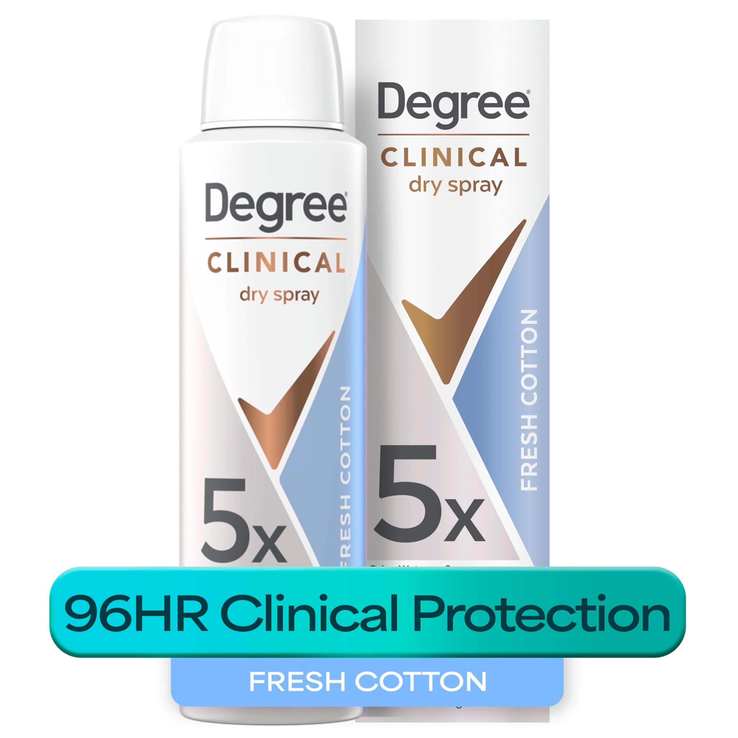 Degree Dry Spray Fresh Cotton fragrance detail highlights a clean, lasting scent.