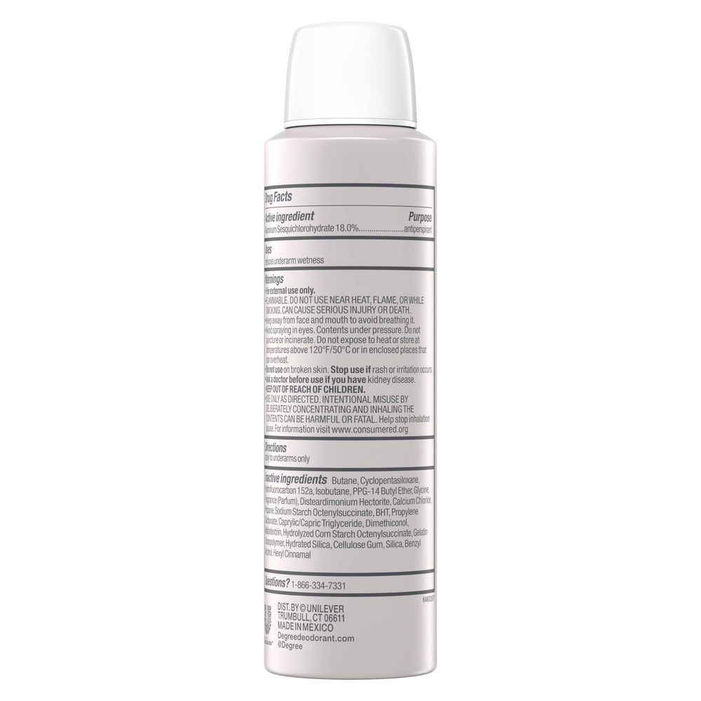 Degree Dry Spray Fresh Cotton packaging closeup highlights compact design and branding.