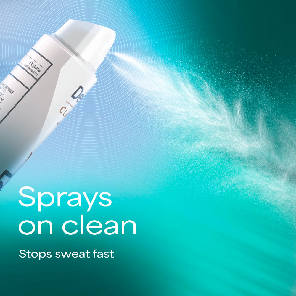 Degree Dry Spray Fresh Cotton stays dry during workouts and busy days.