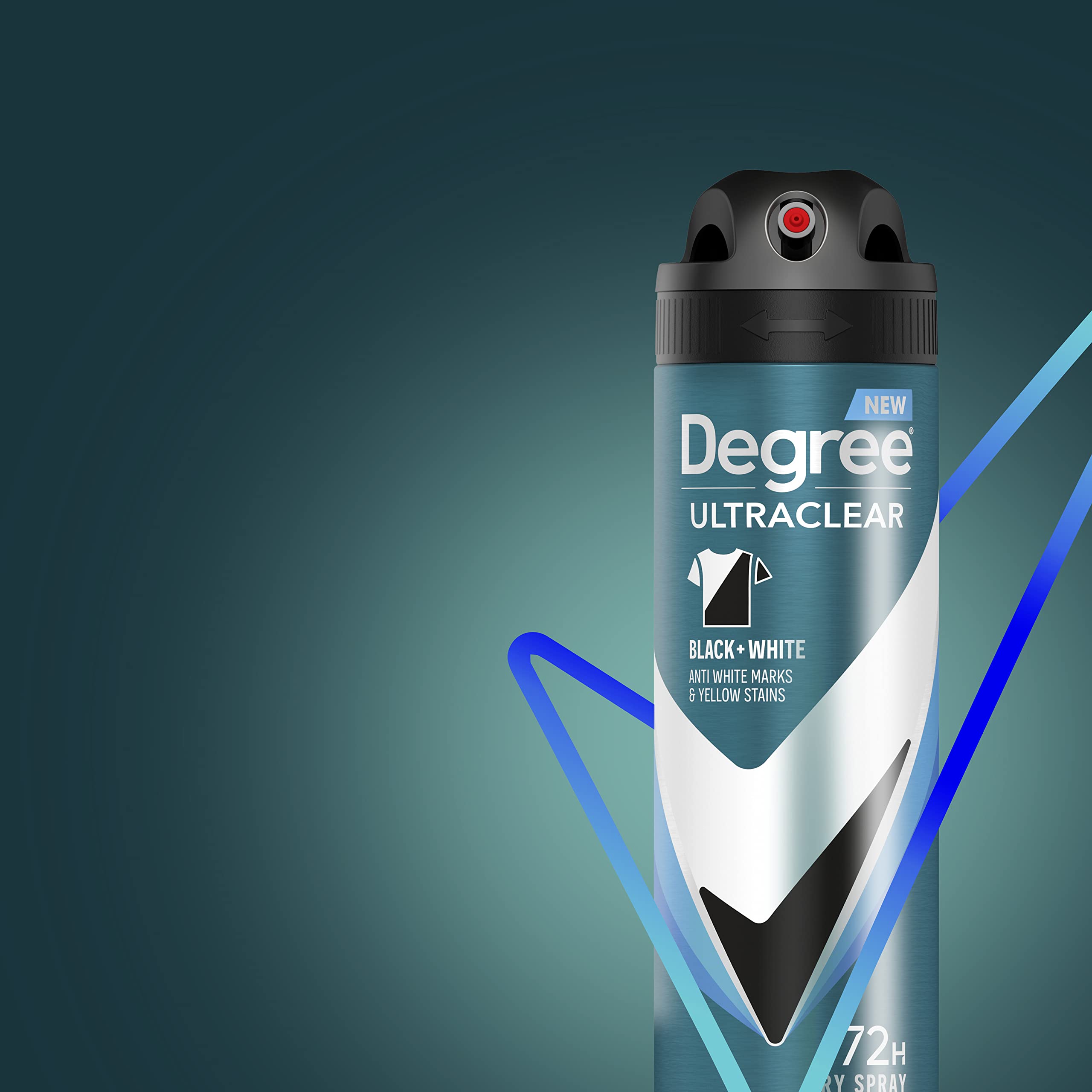 Degree dry spray formula applying quickly on clean skin.