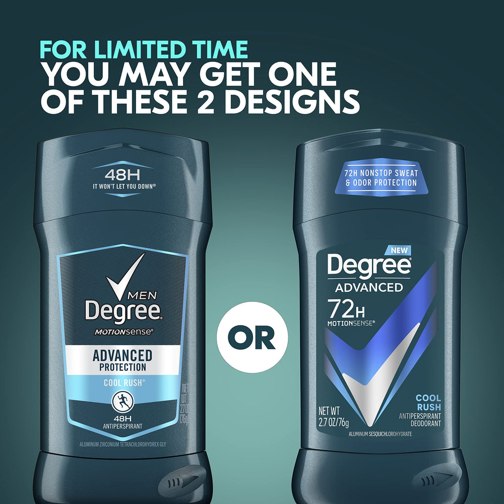 Degree Men 72-hour protection against sweat and odor with Cool Rush.
