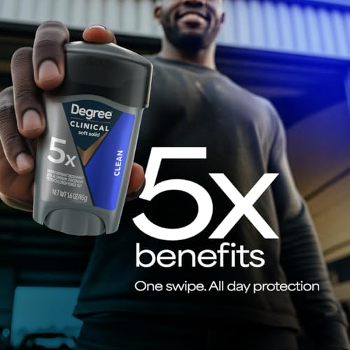 Degree Men Clean antiperspirant bottle back with product details