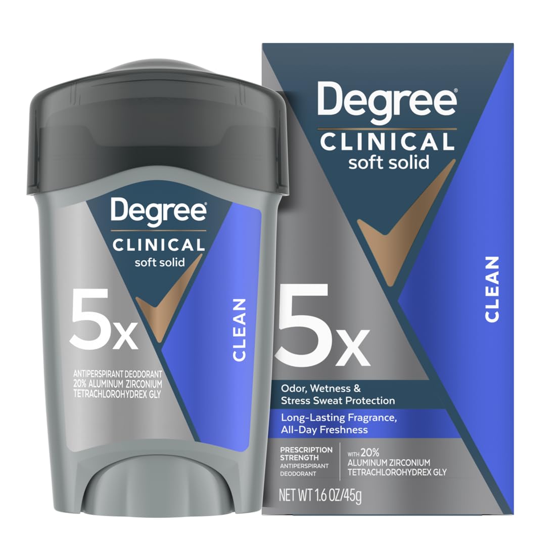 Degree Men Clean antiperspirant bottle front for all-day dryness