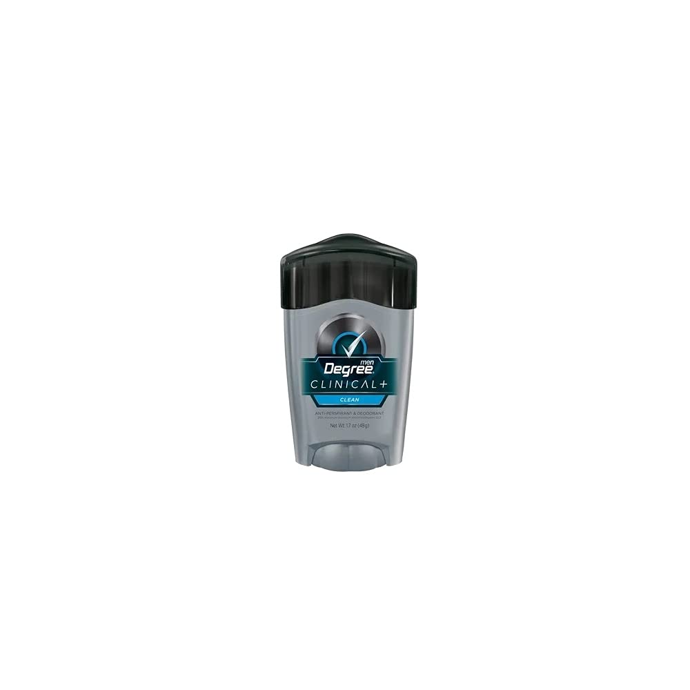 Degree Men Clean Clinical Antiperspirant 3-pack pack shot with up to 48-hour protection.