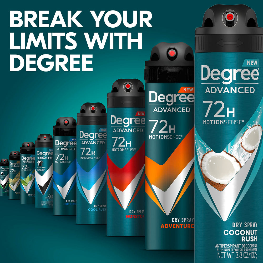 Gym bag ready Degree Men Coconut Rush supports on-the-go freshness.