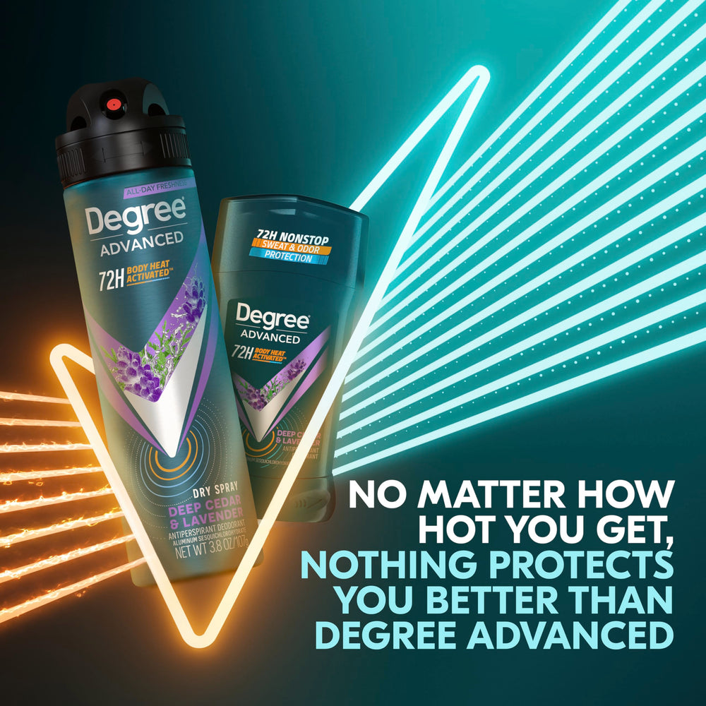 Degree Men Deep Cedar & Lavender application on skin for long-lasting dryness.