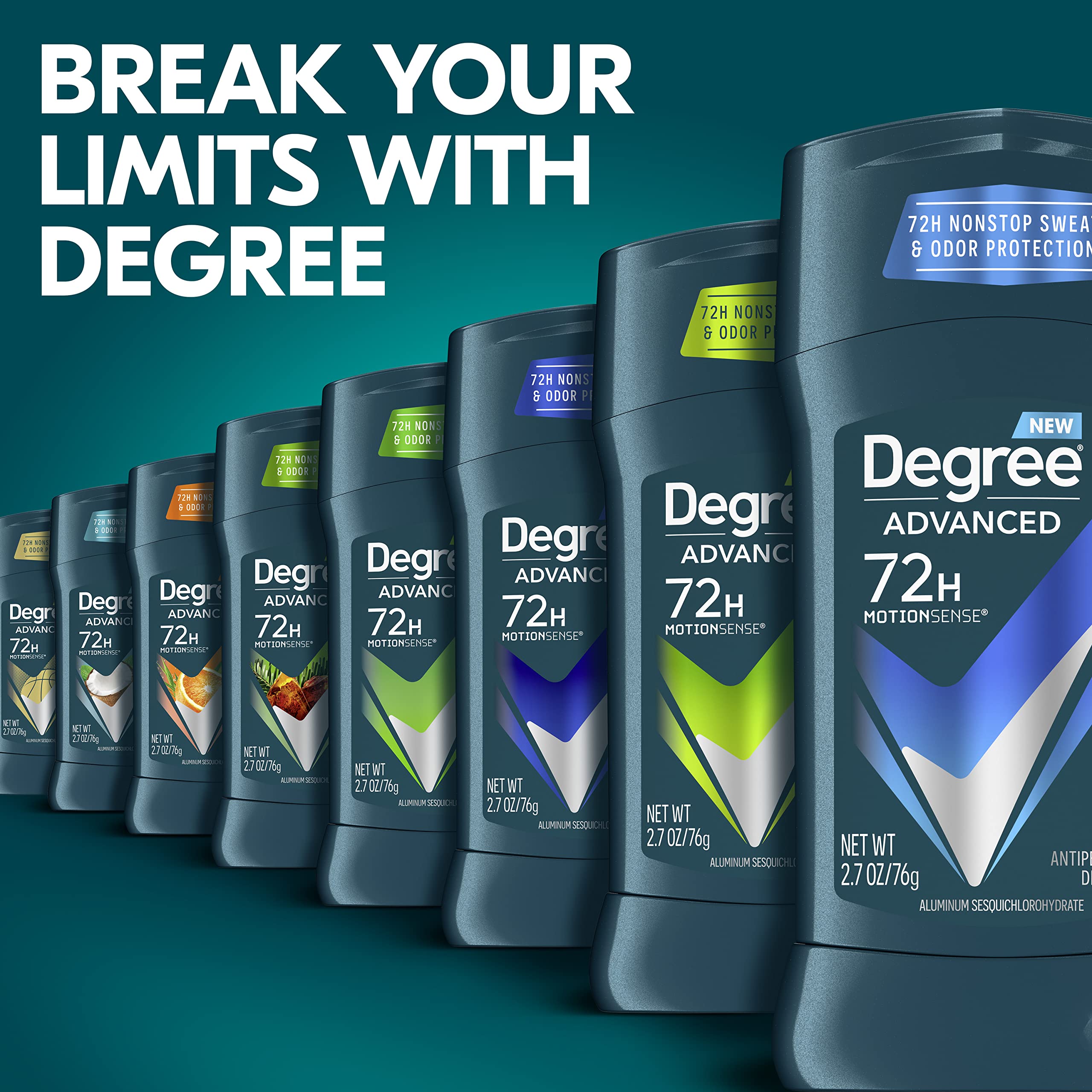 Degree Men MotionSense movement-detection detects motion for fragrance burst.