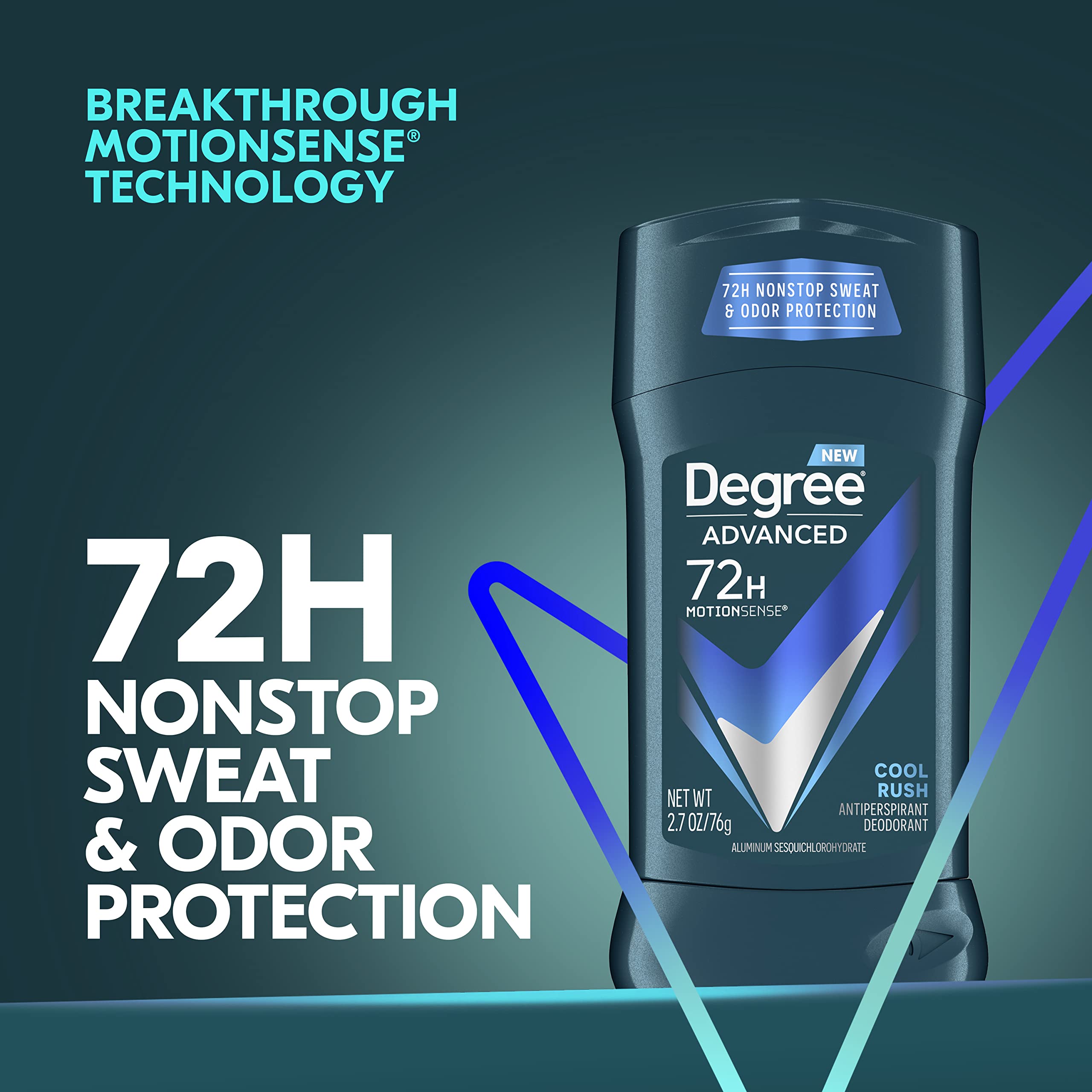 Degree Men Cool Rush supports workout sessions with lasting freshness.